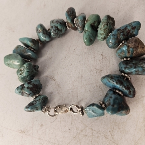 Sterling silver‎ and turquoise bracelet - Picture 3 of 4